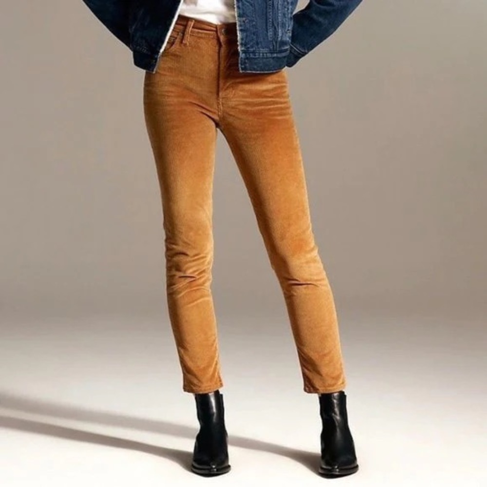 Aritza Denim Forum honey mustard the Yoko high Rise Slim corduroy pants size 27
